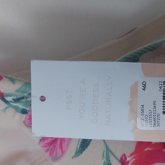 NWT Cacique Lightly Lined T Shirt Bra Tropical Print Size 46D - Picture 3 of 5